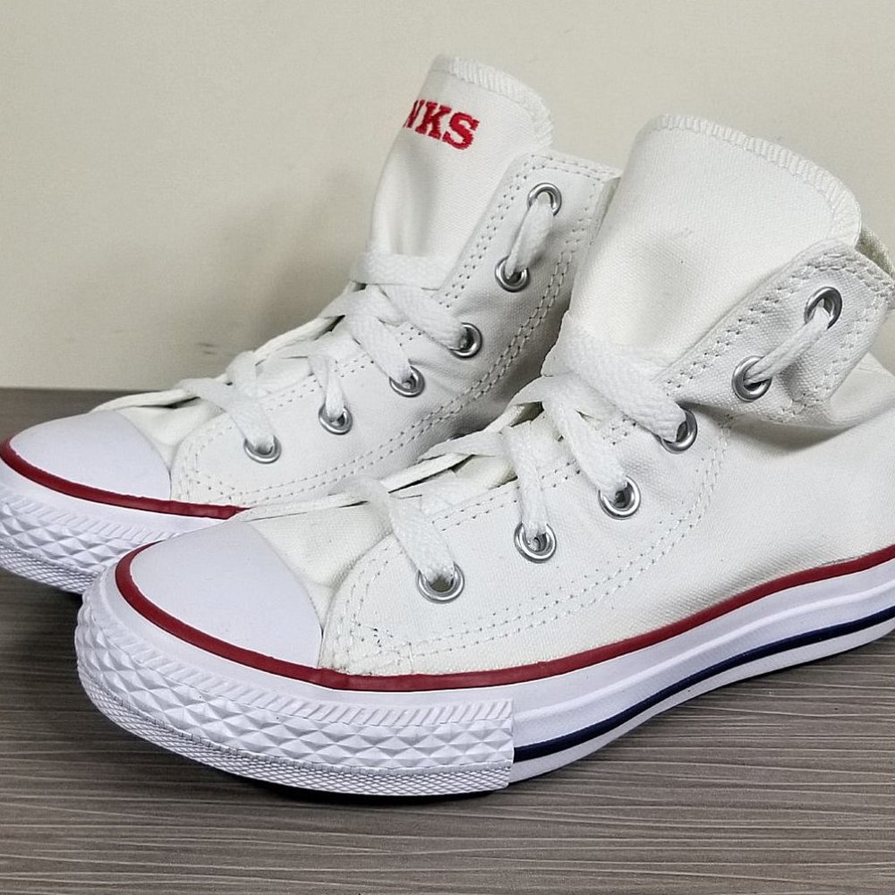 Converse Chuck Taylor All Star Hi Top Sneaker Optical White Canvas, Kids Size 13